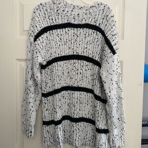 Cozy Black and White Speckled Sweater